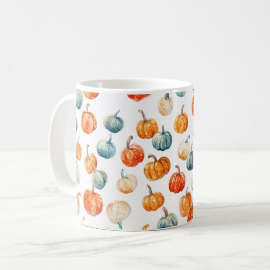 Herfst mok: pompoenen koffiemok (Voorkant links)