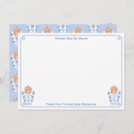 Herfst Monogram Gemberpot Bruidsmeubel Shower Bedankkaart