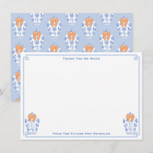 Herfst Monogram Gemberpot Bruiloftsshower Bedankkaart