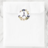 Herfst monogram gepersonaliseerd ronde sticker (Tas)