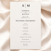 Herfst Monogram Klassiek Wit Ivoor Huwelijksprogra