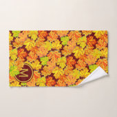 Herfst Monogram Maple verlaat najaar oliepatroon Bad Handdoek (Handdoek)