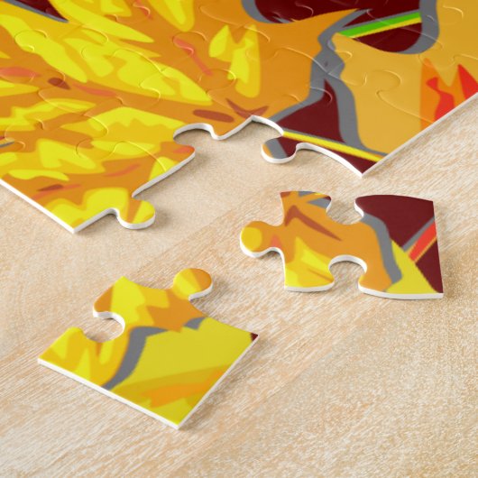 Herfst Monogram Maple verlaat najaar oliepatroon Legpuzzel (Zijkant)