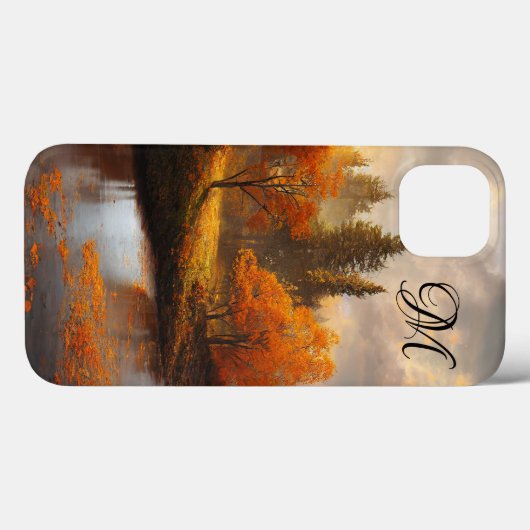 Herfst monogram najaar Case-Mate iPhone case (Achterkant (horizontaal))