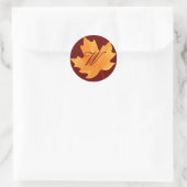 Herfst monogram ronde sticker (Tas)