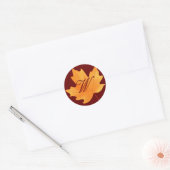 Herfst monogram ronde sticker (Envelop)