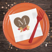 Herfst Monogram Vrijgezellenfeest of bruiloft Servet