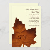 Herfst Monogrammed Bridal Shower Invitation sinaas Kaart (Voorkant / Achterkant)