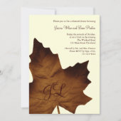 Herfst Monogrammed Rehearsal Dinner Invite (bruin) Kaart (Voorkant)