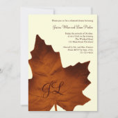 Herfst Monogrammed Rehearsal Dinner Invite (oranje Kaart (Voorkant)