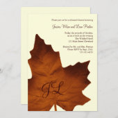 Herfst Monogrammed Rehearsal Dinner Invite (oranje Kaart (Voorkant / Achterkant)
