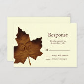 Herfst monogrammed RSVP (bruin) (Voorkant / Achterkant)