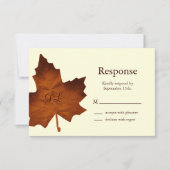 Herfst Monogrammed RSVP Kaartje (Voorkant)