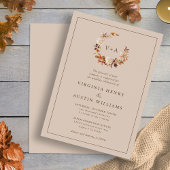 Herfst Monogrammed Wedding Kaart
