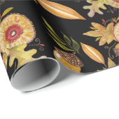 Herfst Mood Acorn Eiken Waterverf Kunst Cadeaupapier (Rol Hoek)