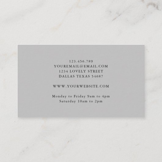 Herfst Moody Floral Design Visitekaartje (Achterkant)