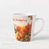 Herfst Mooie Moderne Happy Thanksgiving Latte Mok (Rechts)