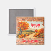 Herfst Mooie Moderne Happy Thanksgiving Magneet (Voorkant / Achterkant)
