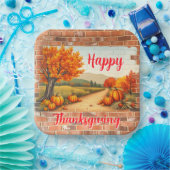 Herfst Mooie Moderne Happy Thanksgiving Papieren Bordje (Feest)