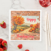 Herfst Mooie Moderne Happy Thanksgiving Servet (Insitu)