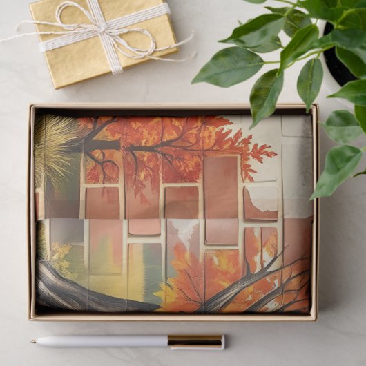 Herfst Mooie Moderne Happy Thanksgiving Tissuepapier (Geschenk)