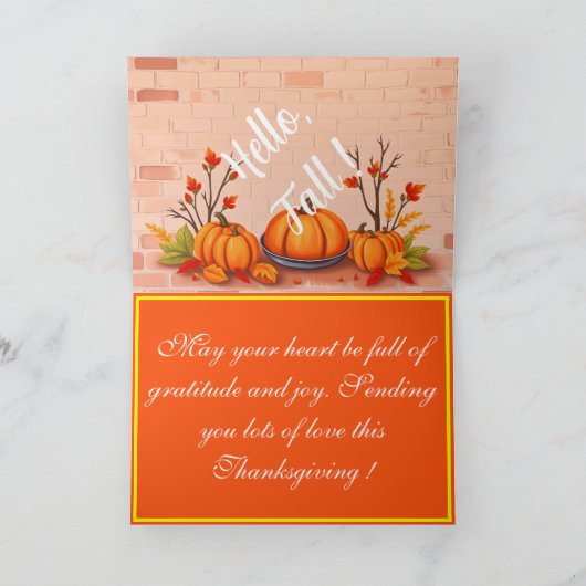 Herfst Mooie Populaire Happy Thanksgiving Kaart (Binnen)