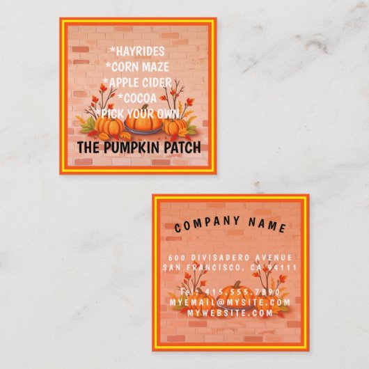 Herfst Mooie Populaire Happy Thanksgiving Vierkante Visitekaartje (Voorkant / Achterkant)