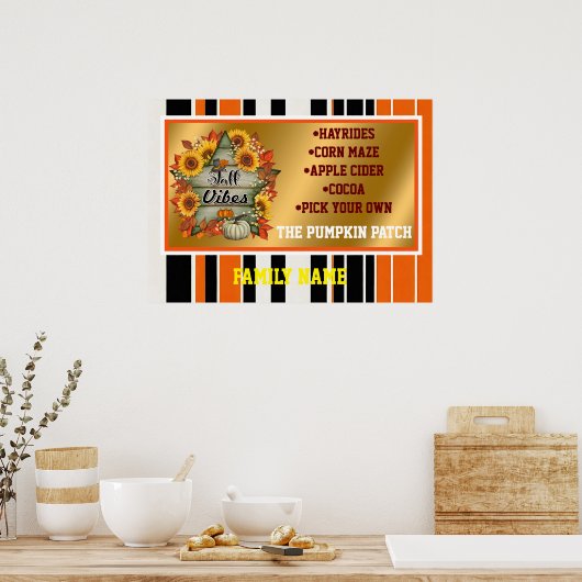 Herfst Mooie Trendy Thanksgiving Collectie Poster (Keuken)