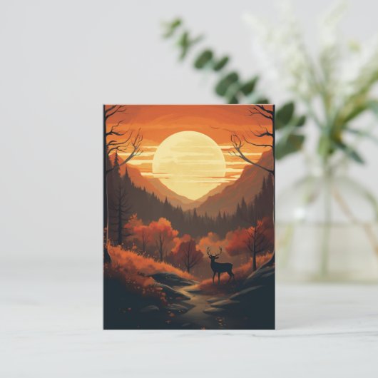 Herfst Moon Briefkaart (Staand voorkant)