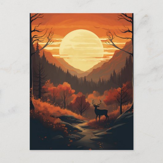 Herfst Moon Briefkaart (Voorkant)