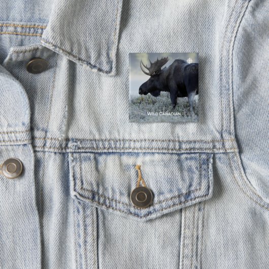 Herfst - Moose Vierkante Button 5,1 Cm (In situ)