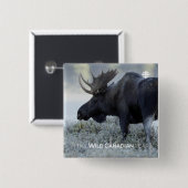 Herfst - Moose Vierkante Button 5,1 Cm (Voorkant /achterkant)