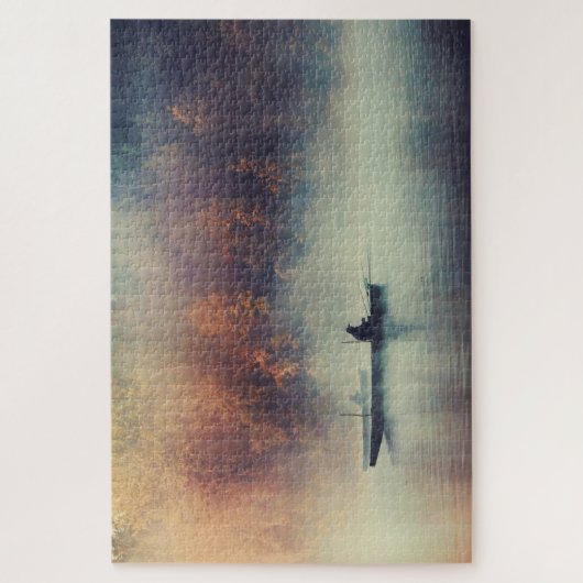 Herfst Morning Vist ontsnapping naar het meer Legpuzzel (Verticaal)