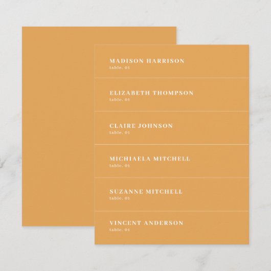 Herfst Mosterd Terracotta Trouwplaats Kaart DIY (Voorkant / Achterkant)