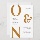 Herfst mosterd vet typografie bruiloft QR details Kaart (Voorkant)