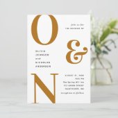 Herfst mosterd vet typografie bruiloft QR details Kaart (Staand voorkant)