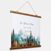 Herfst Mountain Alternatieve bruiloft gastenboek Hangend Wandkleed (Gebogen)