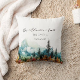 Herfst Mountain Alternatieve bruiloft gastenboek Kussen