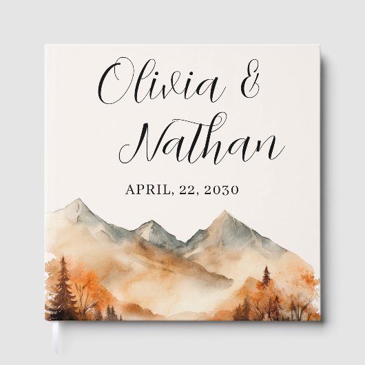 Herfst Mountain bruiloft Gastenboek (Voorkant)