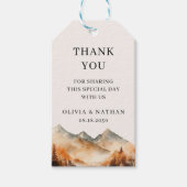 Herfst Mountain bruiloft gunst Cadeaulabel (Voorkant)