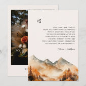 Herfst Mountain bruiloft met foto Bedankkaart (Voorkant / Achterkant)