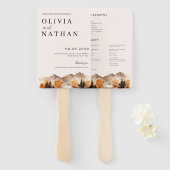 Herfst Mountain bruiloft programma fan Handwaaier (Voorkant en achterkant)