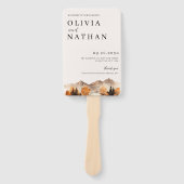 Herfst Mountain bruiloft programma fan Handwaaier (Voorkant)