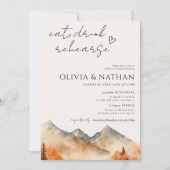 Herfst Mountain bruiloft repetitie diner Kaart (Voorkant)