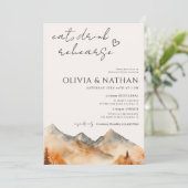 Herfst Mountain bruiloft repetitie diner Kaart (Staand voorkant)