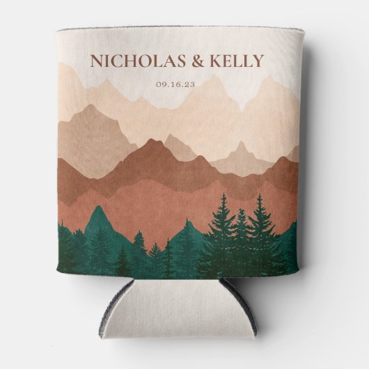 Herfst Mountain Forest Wedding Favor Koelbox Blikjeskoeler (Voorkant)