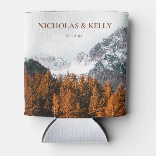 Herfst Mountain Forest Wedding Favor Koelbox Blikjeskoeler (Voorkant)