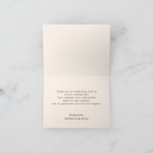 Herfst Mountain Forest Wedding Hartelijk dank Bedankkaart (Binnen)