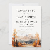 Herfst Mountain foto bruiloft Save The Date (Voorkant)