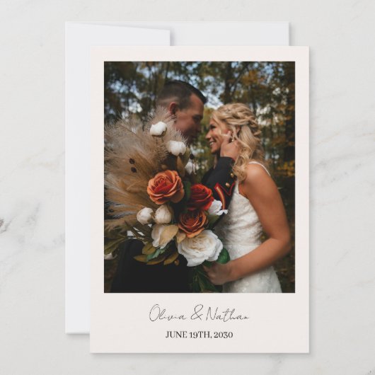 Herfst Mountain foto bruiloft Save The Date (Achterkant)